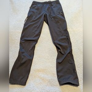 Salomon Pants Mens Sz.M 33x31 Black Softshell Track Running Thermal ClimaWIND